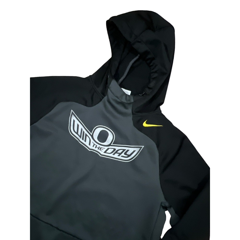 Oregon DUCKS Football NIKE Therma-Fit WIN THE DAY Pullover HOODIE Men's M